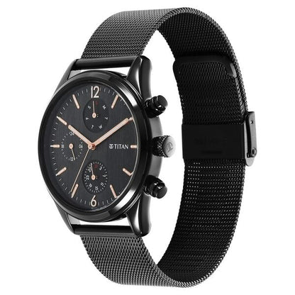 Analog Black & Stainless Steel Men' NS1805NM05