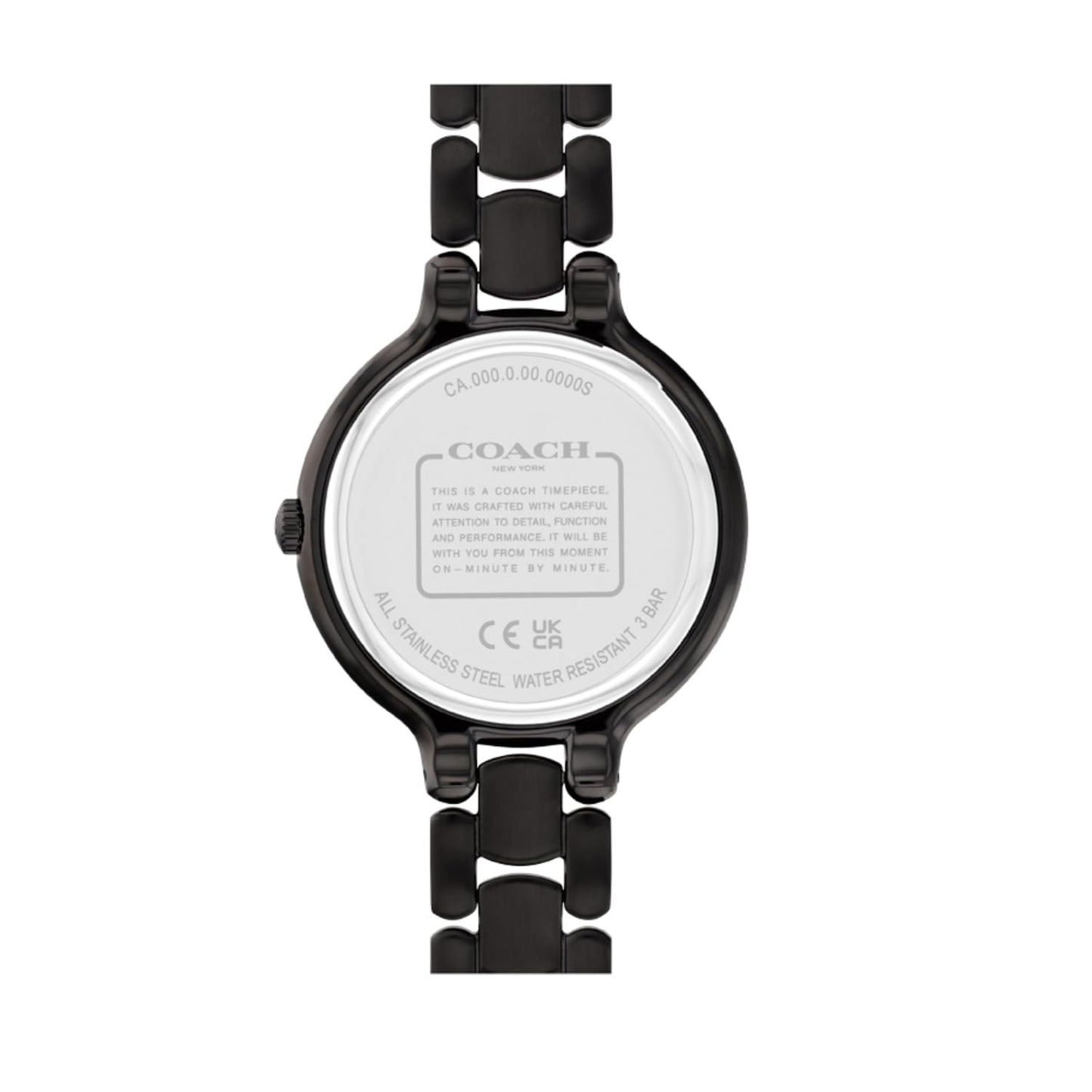 Coach Chelsea Qtz Basic Black Round Dial Women's Watch|Ionic Plated Black Steel Material|Black Color Band - 14504352