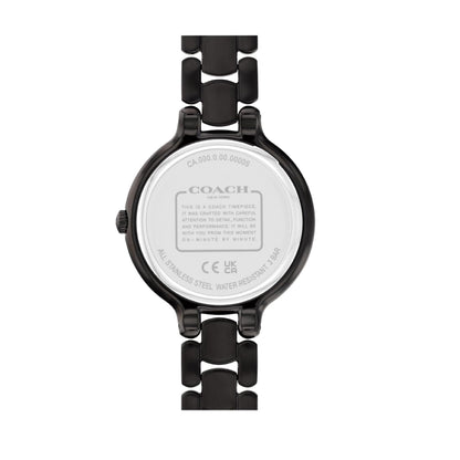 Coach Chelsea Qtz Basic Black Round Dial Women's Watch|Ionic Plated Black Steel Material|Black Color Band - 14504352