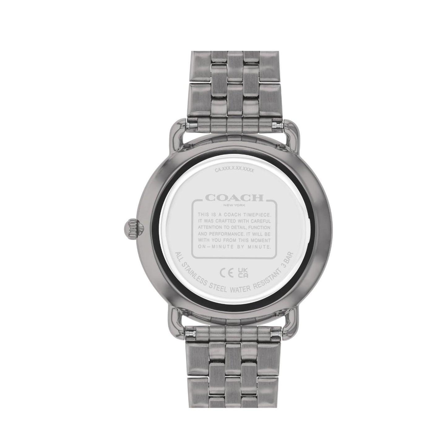 Coach Elliot Qtz Basic Blue Round Dial Men's Watch|Ionic Plated Grey Steel Material|Grey Color Band