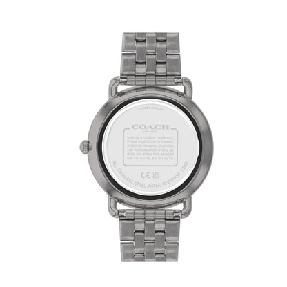 Coach Elliot Qtz Basic Blue Round Dial Men's Watch|Ionic Plated Grey Steel Material|Grey Color Band