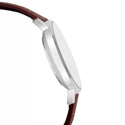 Casio Analog Silver & Leather Men's Watch A1618