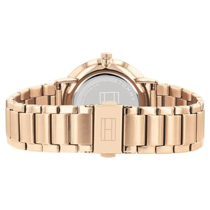 Quartz Multifunction Rose Gold Dial Stainless Steel Strap Watch for WomenGender