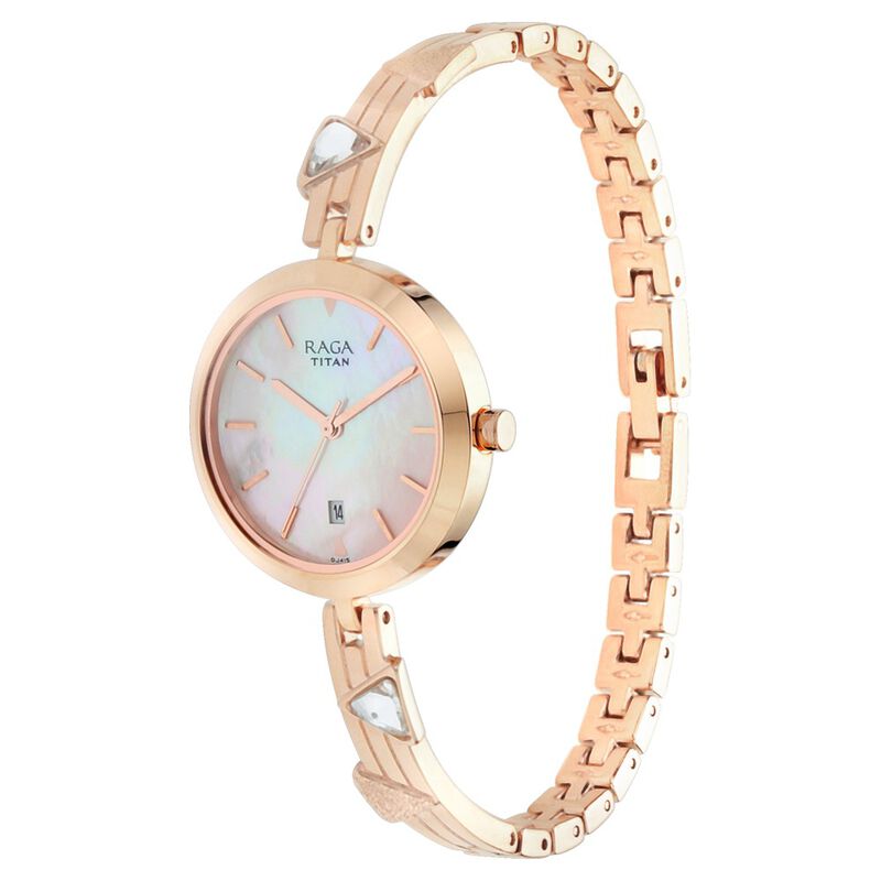 Analog Mother Of Pearl & Metal band Women's Watch NR2606WM04
