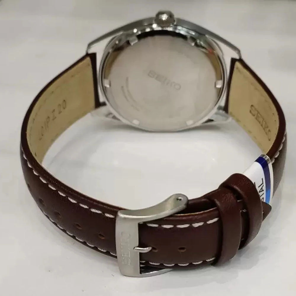 Seiko Analog Green & Leather Men's Watch SUR449P1