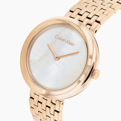 Calvin Klein Analog Mother Of Pearl & Stainless Steel Women's Watch 25200322
