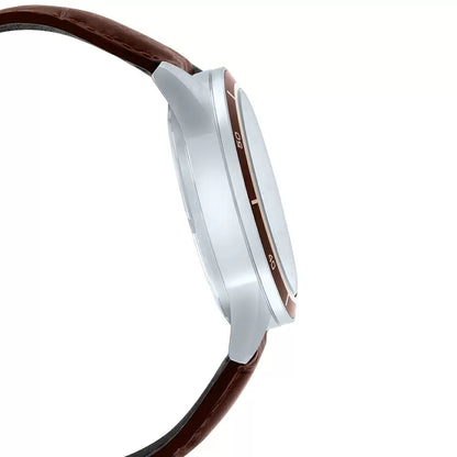 Casio Analog Beige & Leather Men's Watch EX303