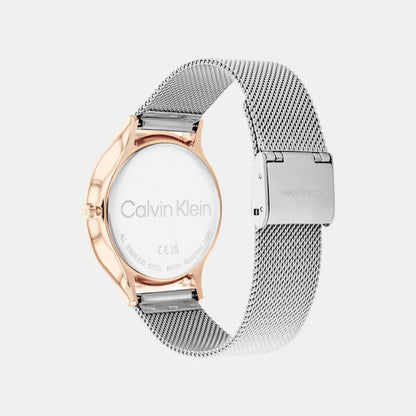 Quartz Female Analog Silver White Mesh Watch 25100006