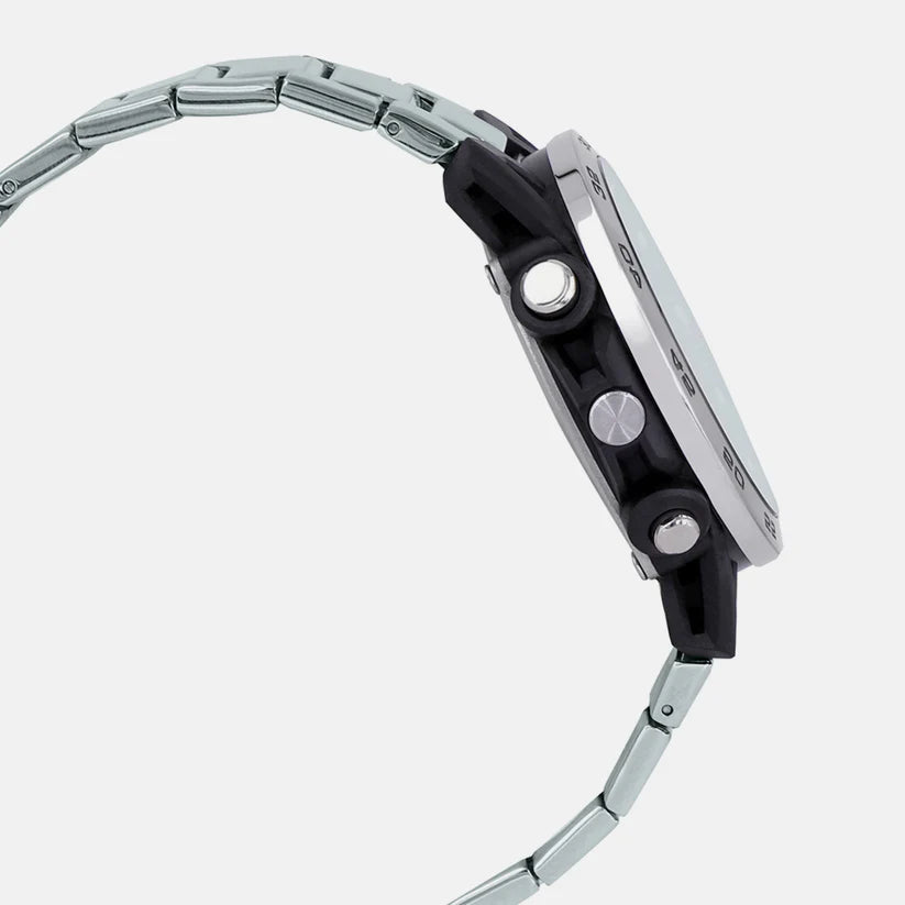 Casio Analog-Digital Black & Stainless Steel Men's Watch ED575