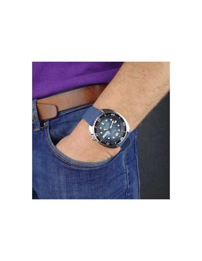 Seiko Analog Blue & Silicone Men's Watch SRPF77K1