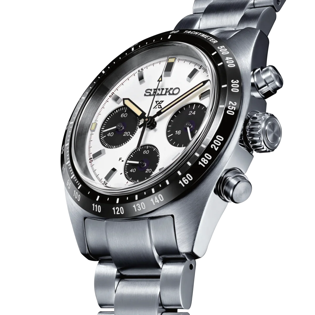 Seiko Chronograph White & Metal band Men's Watch SSC813P1