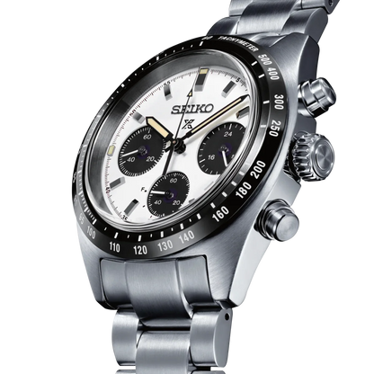 Seiko Chronograph White & Metal band Men's Watch SSC813P1