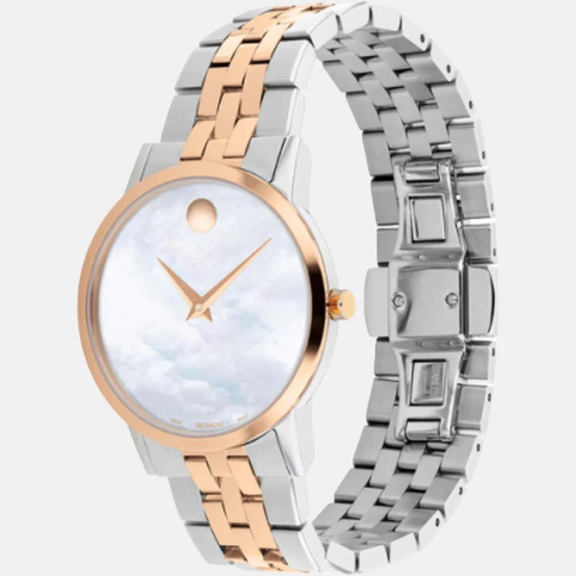 Movado Analog Mother Of Pearl & Stainless Steel Women's Watch 607629
