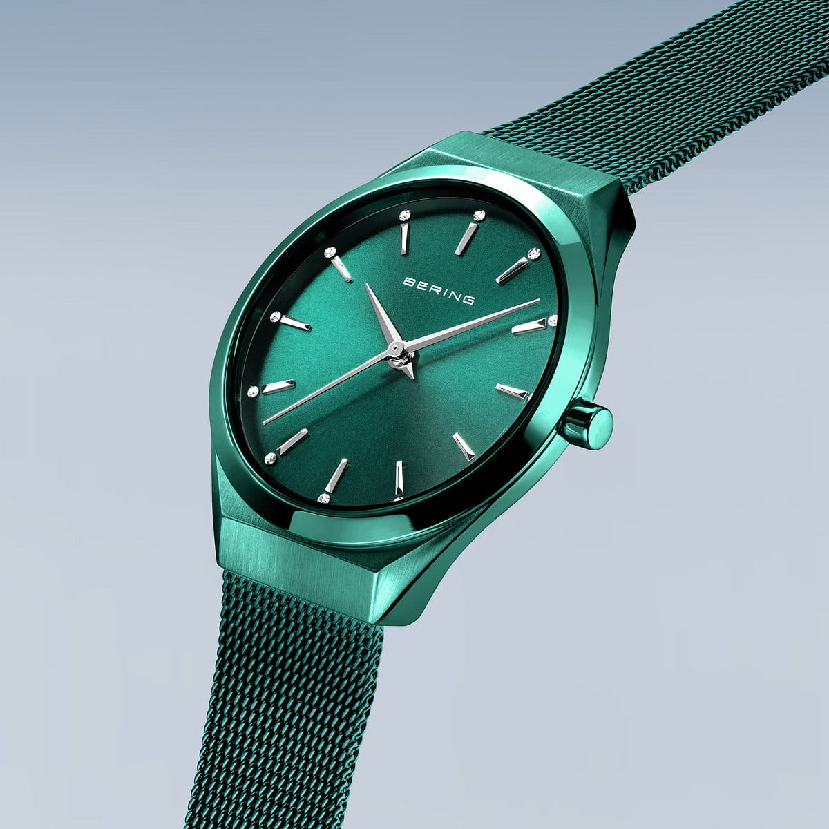 Bering Analog Green & Milanese Wowen's Watch 18729 888