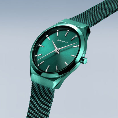 Bering Analog Green & Milanese Wowen's Watch 18729 888