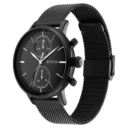 Multifunction Black & Stainless Steel Men's Watch NQ90135NM01