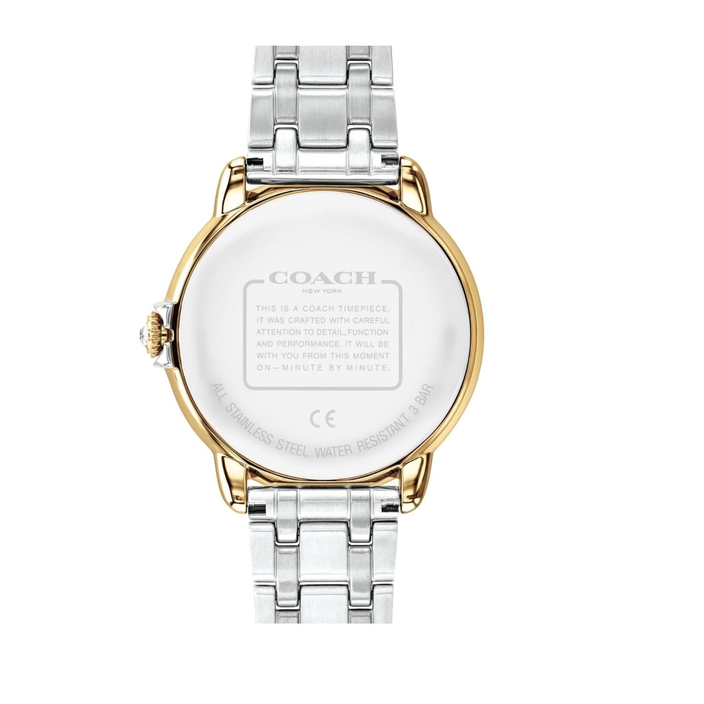 Coach Arden Qtz Basic Silver White Round Dial Women's Watch|Two Tone Stainless Steel & Crystals Material|Silver Color Band - 14503811