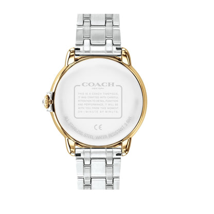 Coach Arden Qtz Basic Silver White Round Dial Women's Watch|Two Tone Stainless Steel & Crystals Material|Silver Color Band - 14503811