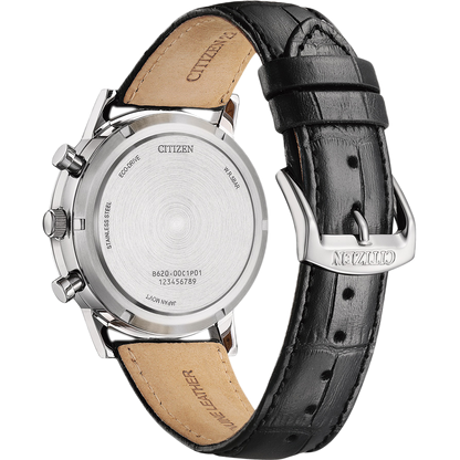 CITIZEN Chronograph White & Leather Men's Watch CA4630 02A