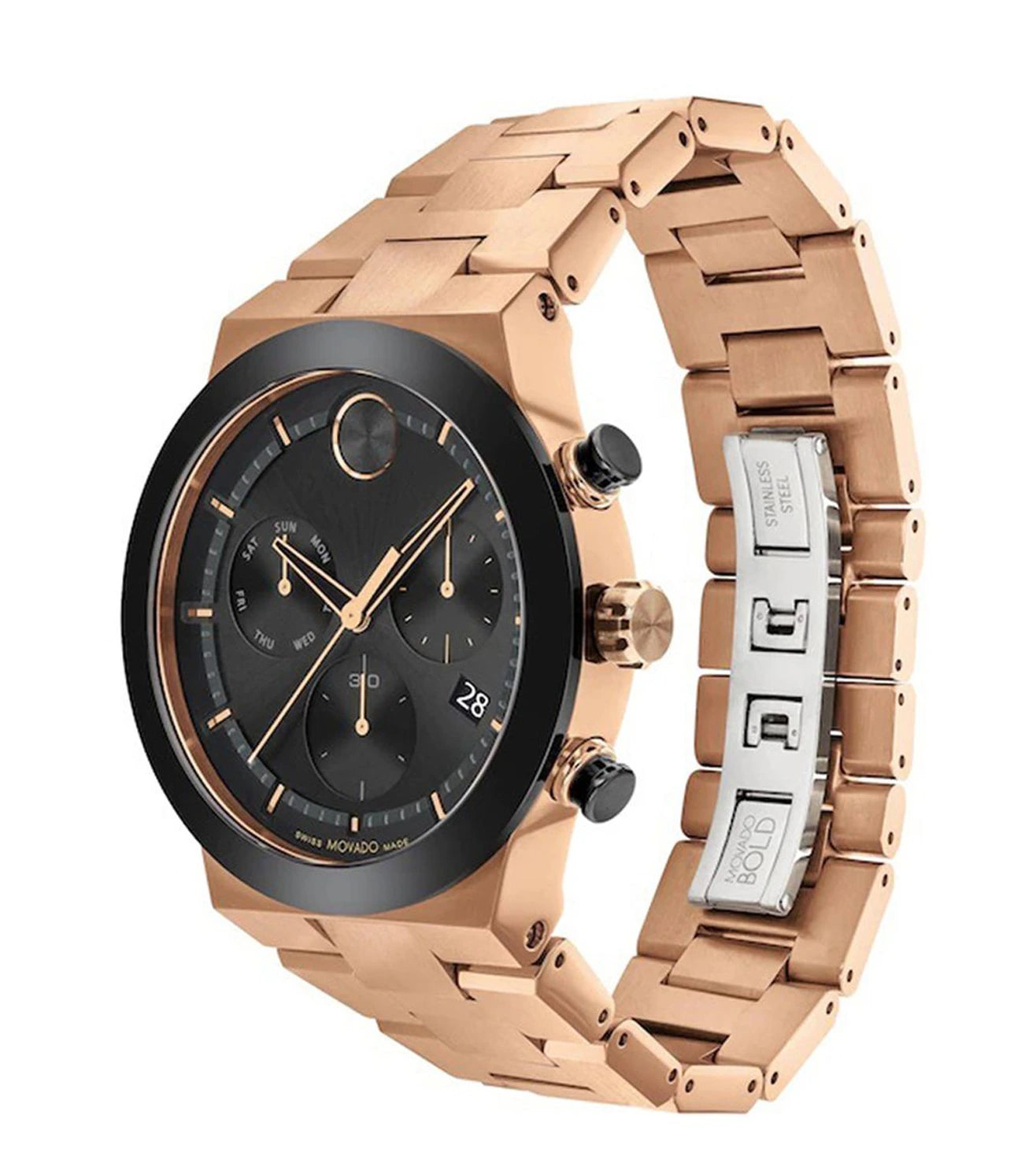 MOVADO Chronograph Black & Stainless Steel Men's Watch 3600898