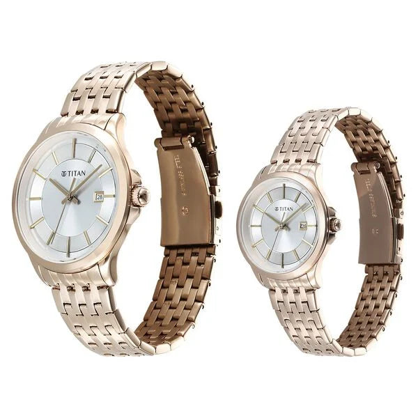 Analog Silver & Stainless Steel Couple' 9401194211WM01