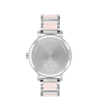 Movado BOLD Evolution 2.0 Pink Ceramic Inserts Women's 3601236