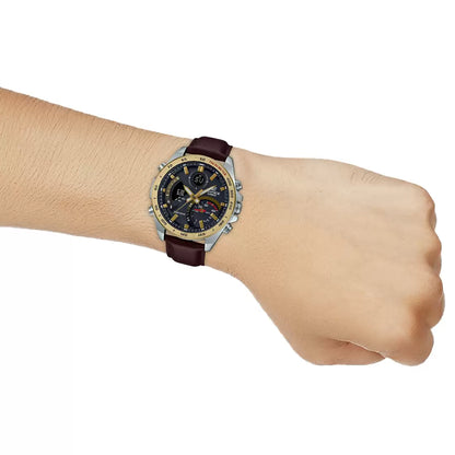 Casio Analog-Digital Gold & Leather Men's Watch EX530