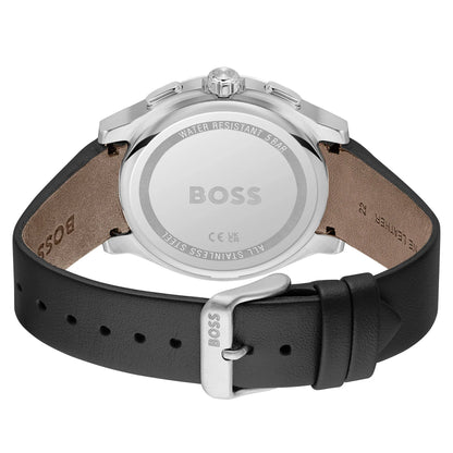 Hugo Boss Leather Black Dial Chronograph Men's Watch 1514188