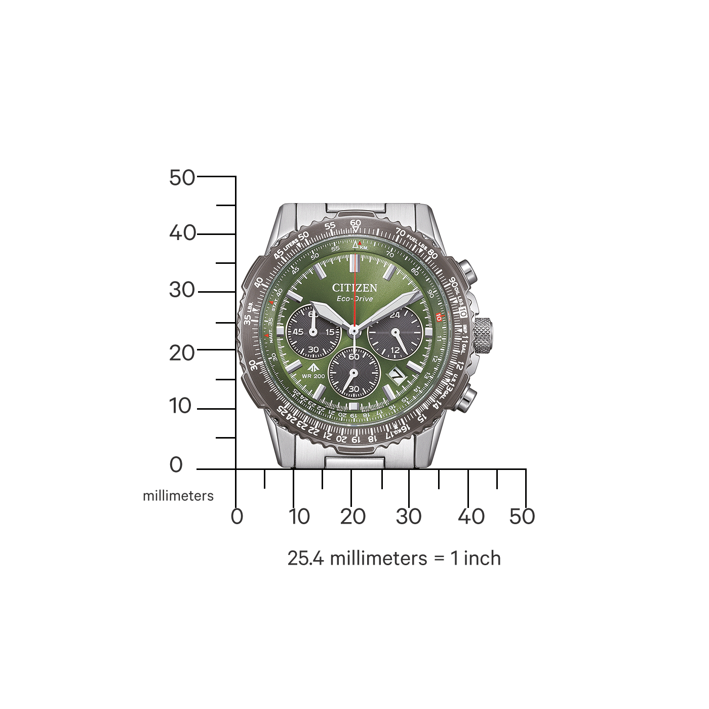 CITIZEN Chronograph Green & Stainless Steel Men's Watch CA4664 60W