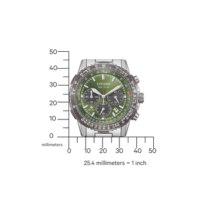 CITIZEN Chronograph Green & Stainless Steel Men's Watch CA4664 60W