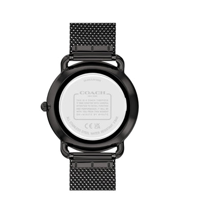 Coach Elliot Qtz Basic Black Round Dial Women's Watch|Ionic Plated Black Steel Material|Black Color Band - 14504340