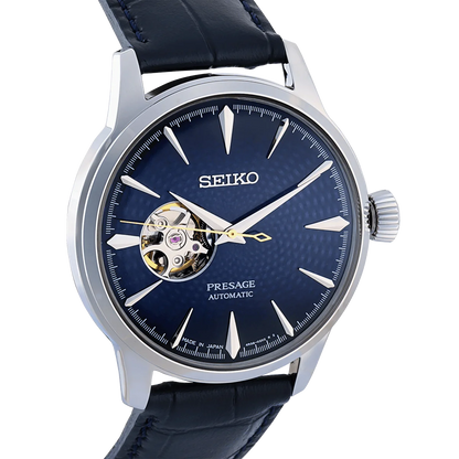 Seiko Analog Blue & Leather Men's Watch SSA405J1