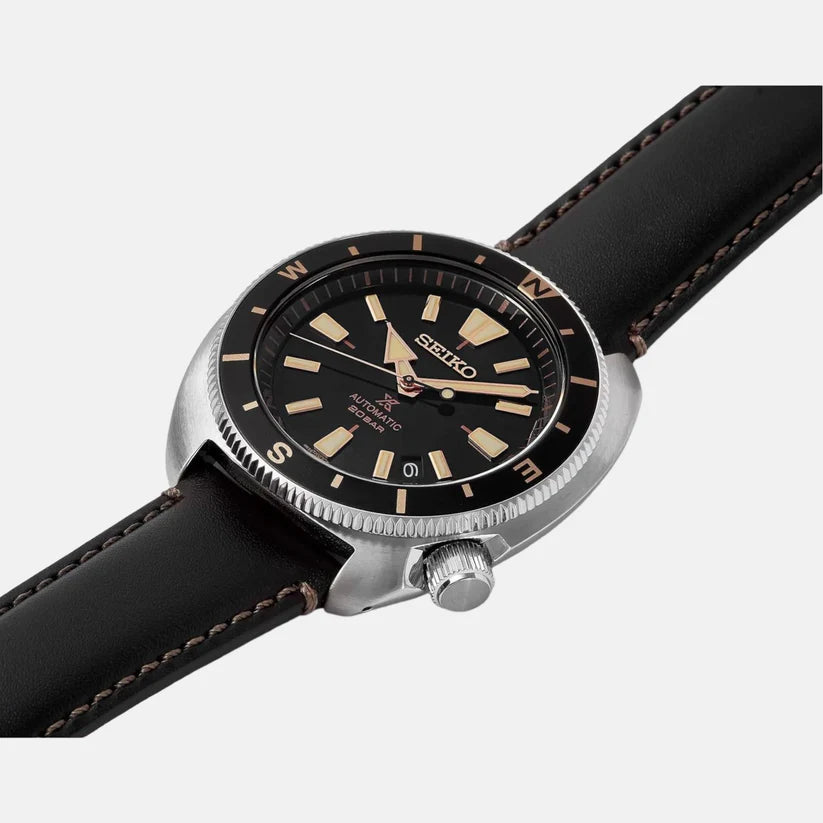 Seiko Analog Black & Leather Men's Watch SRPG17K1