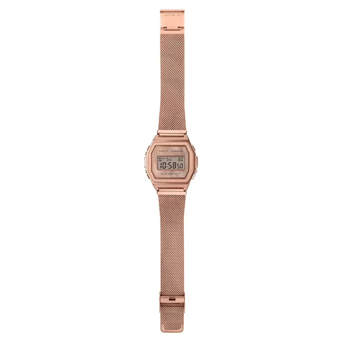 Casio Digital Rose Gold & Stainless Steel Unisex Watch D196