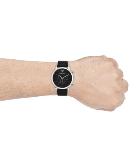 Emporio Armani  Black & Leather Men's Watch AR1828