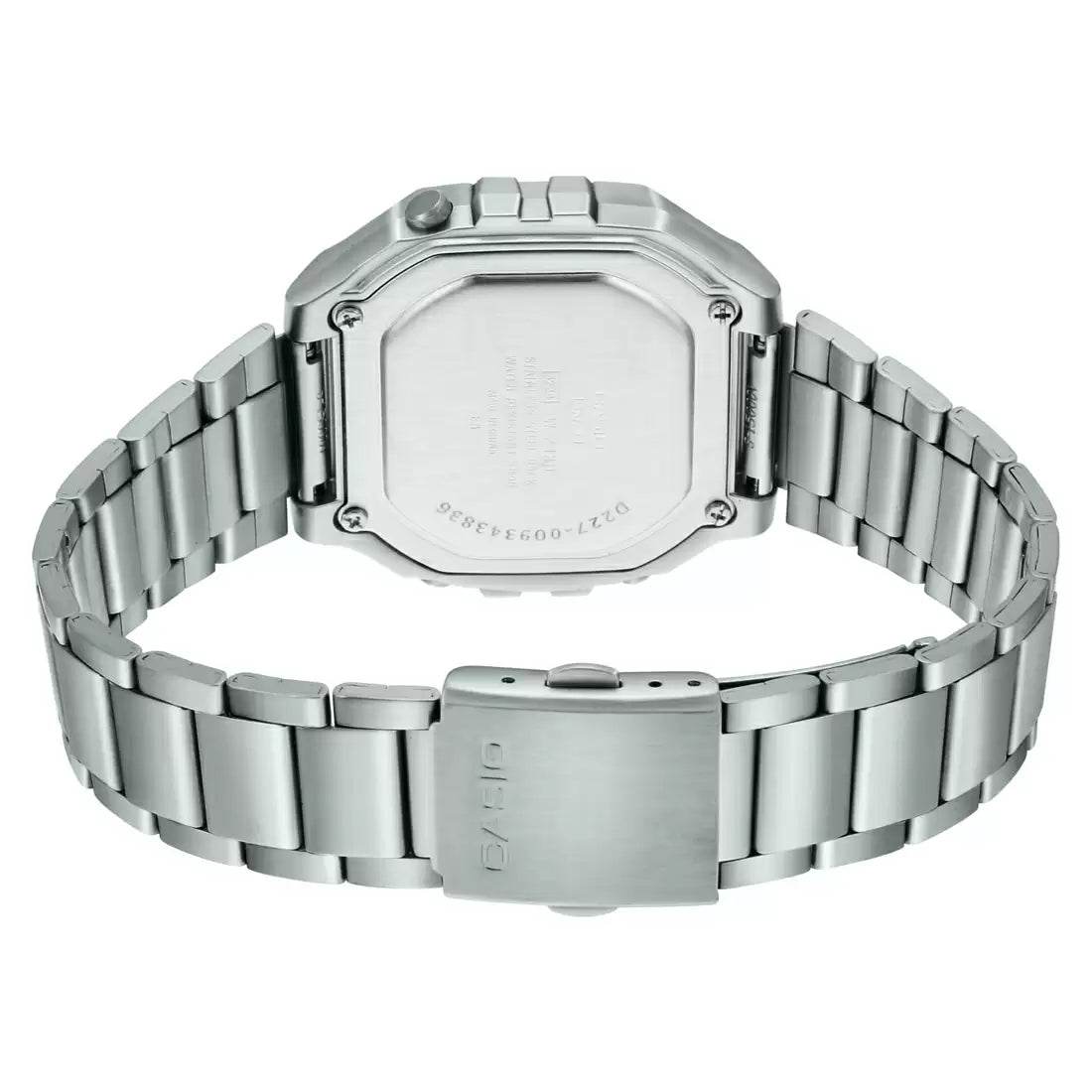 CASIO Digital Black & Stainless Steel Unisex Watch D227