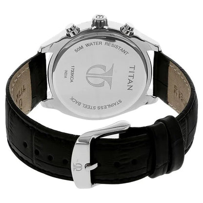 Men's Midnight Precision: Multifunction Blue Dial with Classic Leather Strap Watch NS1733KL01
