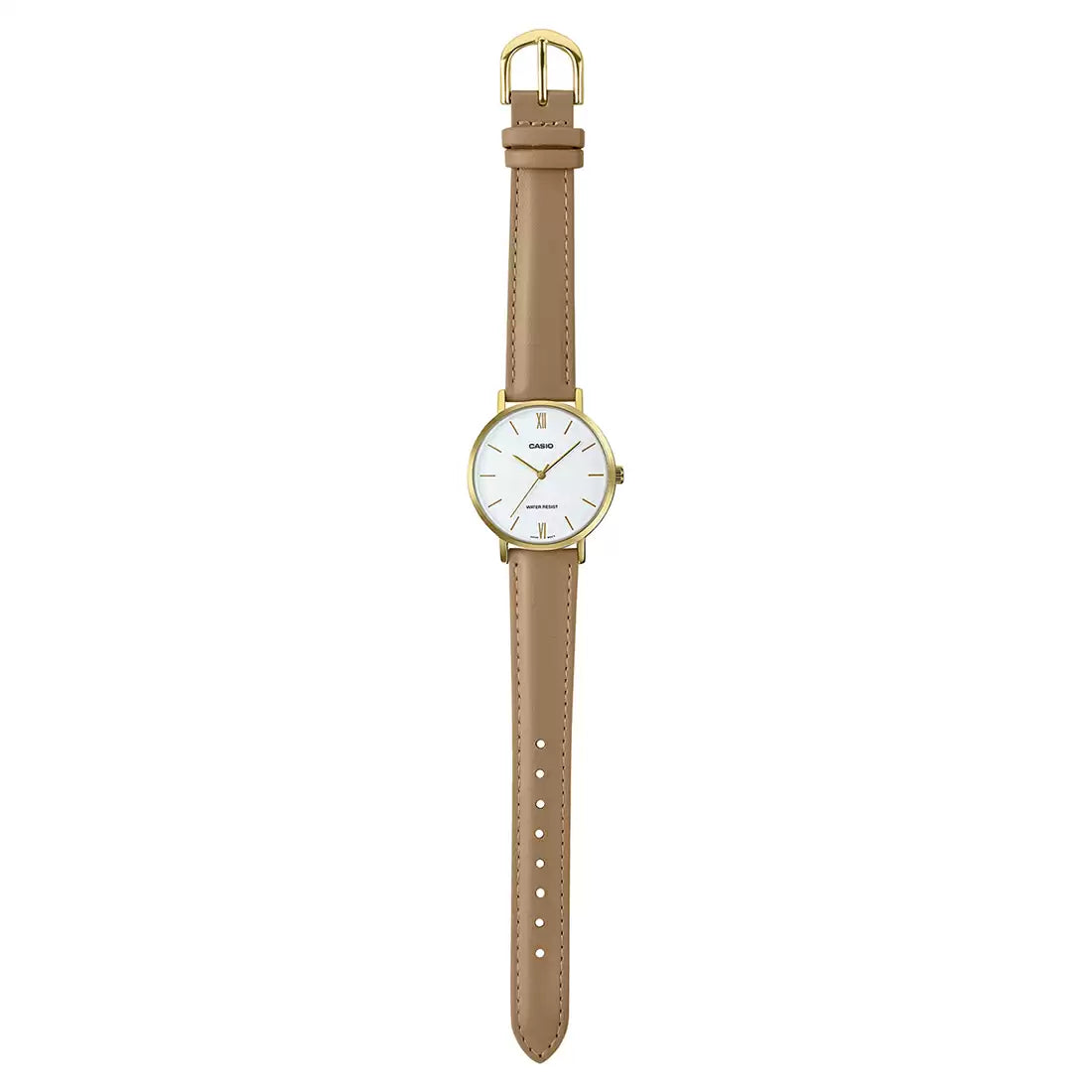 CASIO Analog White & Leather Women's Watch A1786