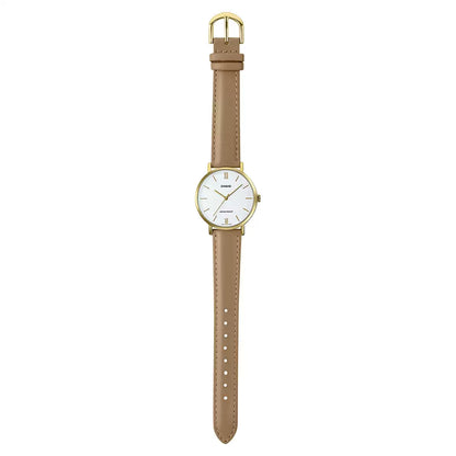 CASIO Analog White & Leather Women's Watch A1786