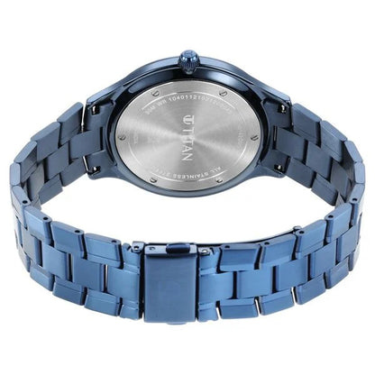 Classique Slimline Blue Dial Quartz Analog with Date Stainless Steel Strap watch for Men