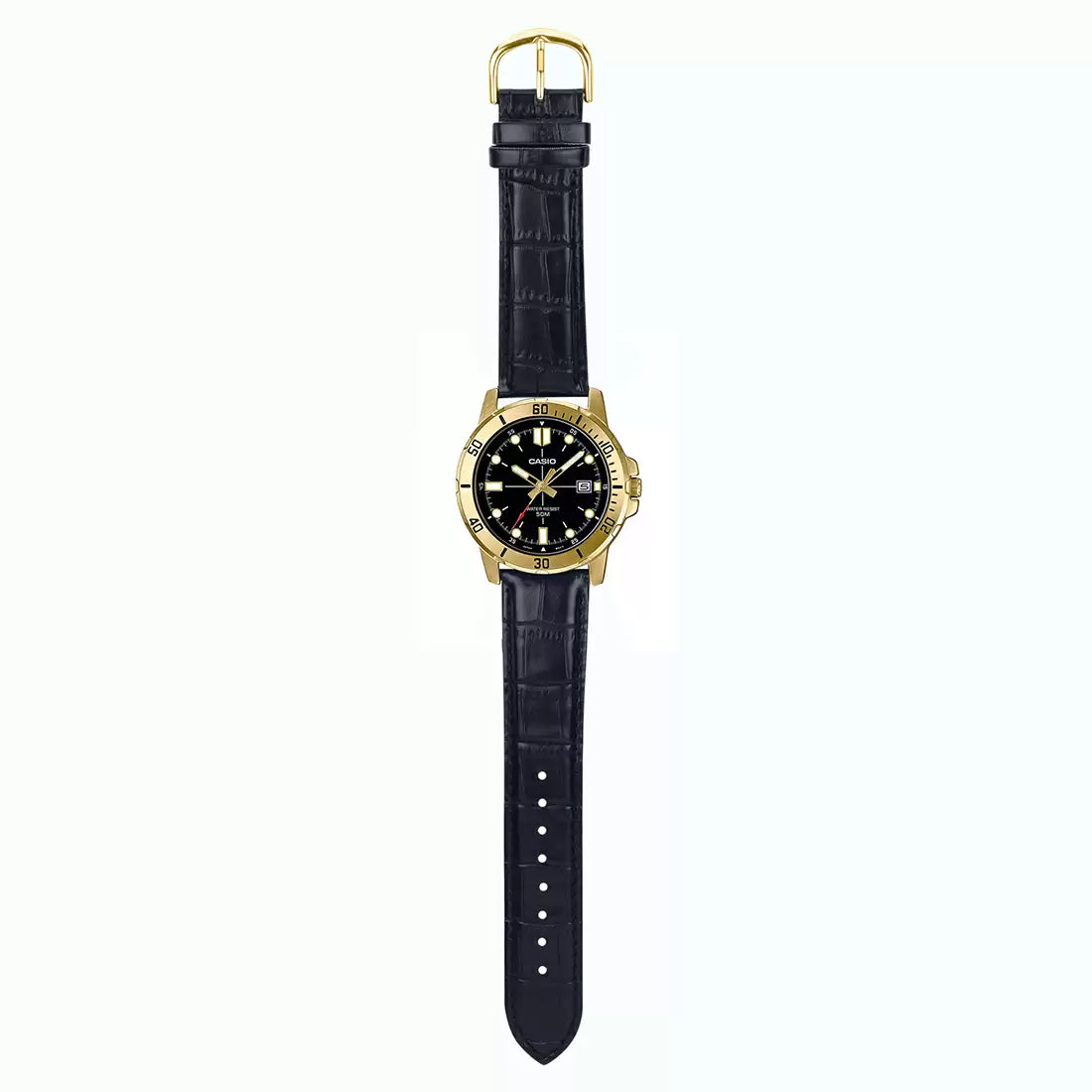 Casio Analog Black & Leather Men's Watch A1369