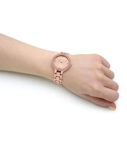 Coach Chelsea Qtz Basic Carnation Gold Round Dial Women's Watch|Ionic Plated Carnation Gold Steel Material|Gold Color Band - 14504126