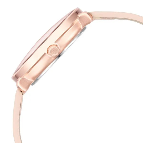 Women's Svelte Rose gold: Multi-Function Watch with Leather Strap