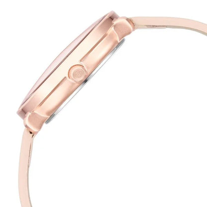 Women's Svelte Rose gold: Multi-Function Watch with Leather Strap