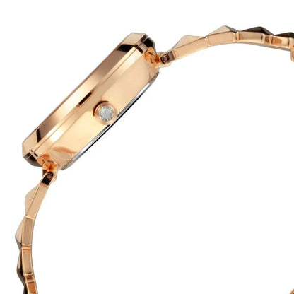 Raga Facets Rose Gold Dial Women Watch With Stainless Steel Strap