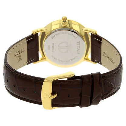 Quartz Analog with Date White Dial Leather Strap Watch for Men NS9162YL01