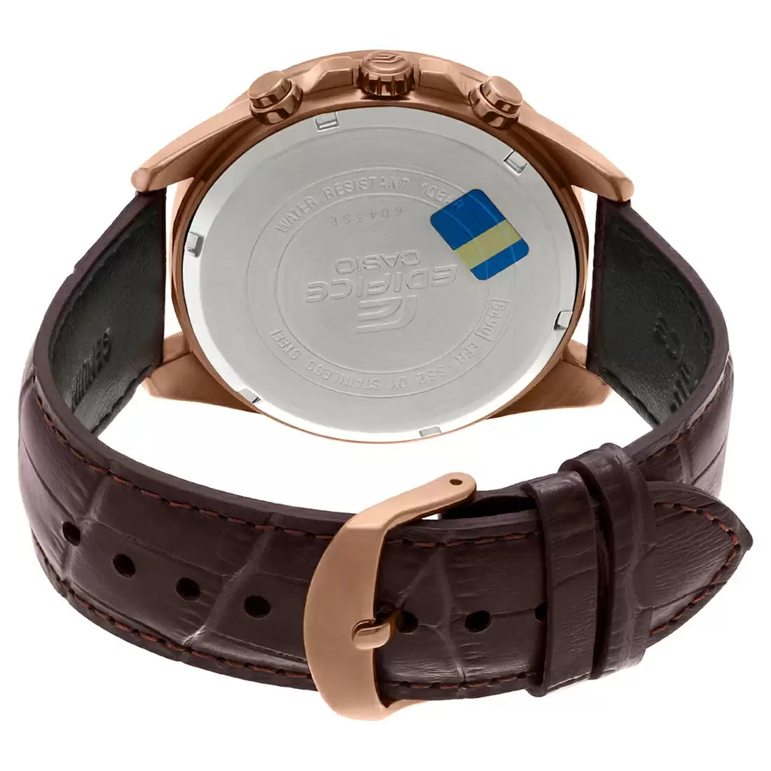 Casio Analog Blue & Leather Men's Watch EX358