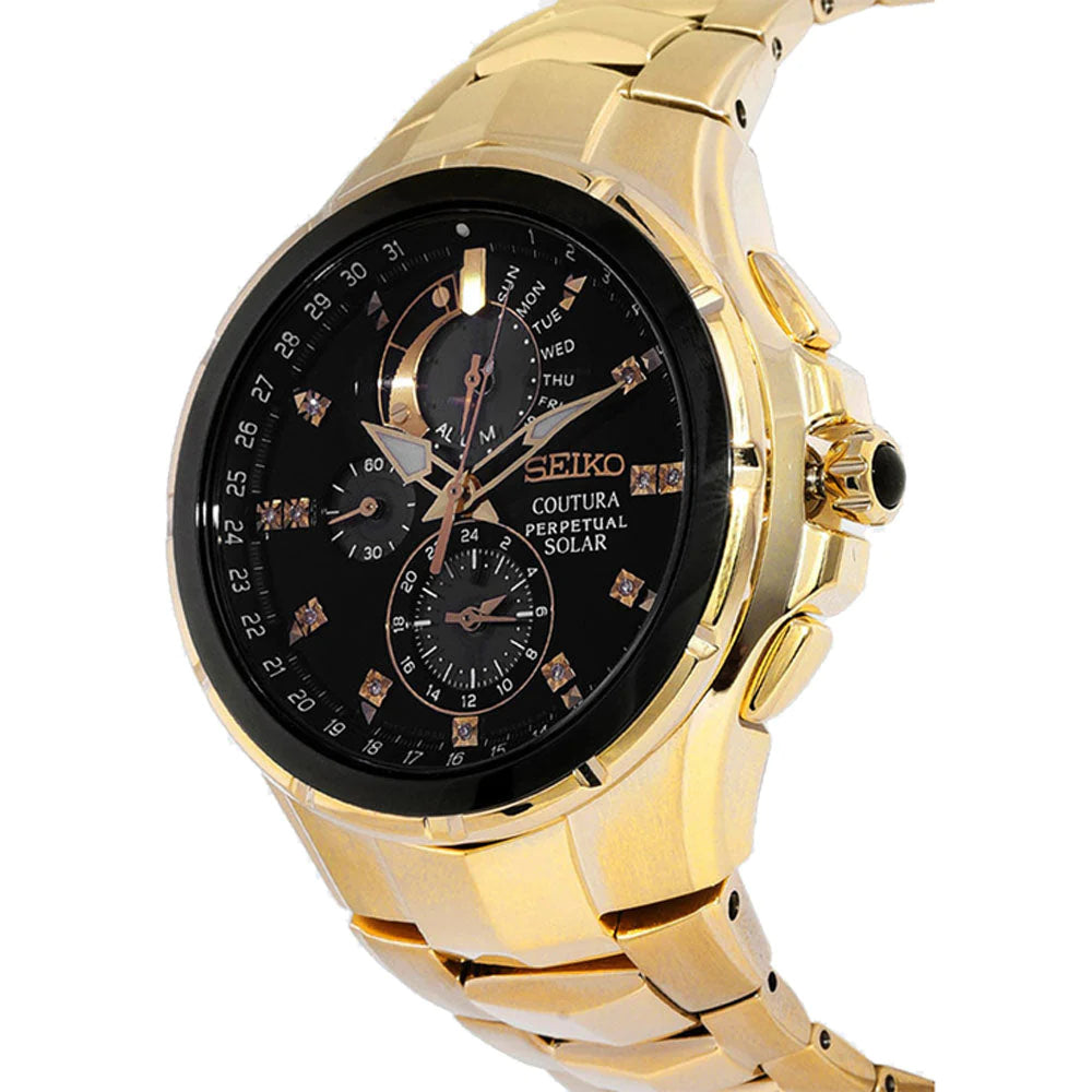 Seiko Analog Black & Stainless Steel Men's Watch SSC572P1