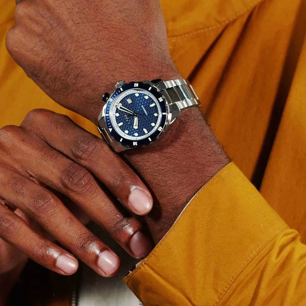 Bossmatic 42 mm Blue Dial Stainless Steel Analogue Watch For Men