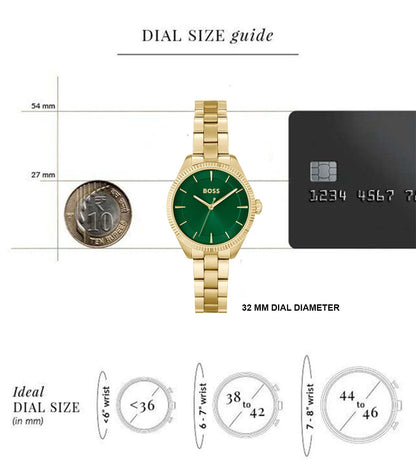 Hugo Boss Analog Green & Stainless Steel Women's Watch 1502729